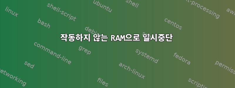 작동하지 않는 RAM으로 일시중단