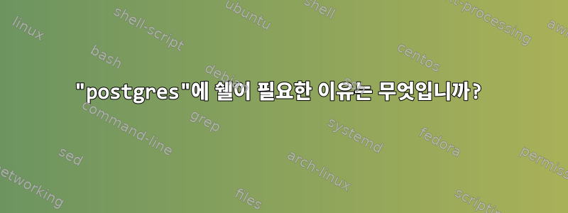 "postgres"에 쉘이 필요한 이유는 무엇입니까?