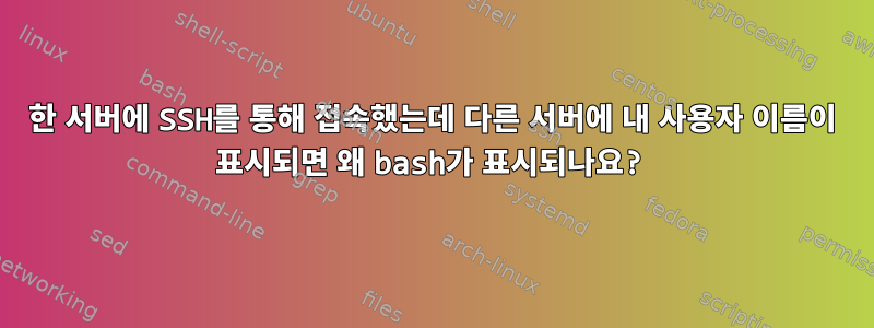 한 서버에 SSH를 통해 접속했는데 다른 서버에 내 사용자 이름이 표시되면 왜 bash가 표시되나요?