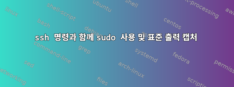 ssh 명령과 함께 sudo 사용 및 표준 출력 캡처