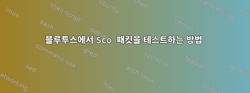 블루투스에서 Sco 패킷을 테스트하는 방법