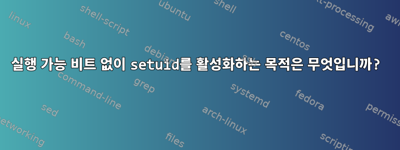 실행 가능 비트 없이 setuid를 활성화하는 목적은 무엇입니까?