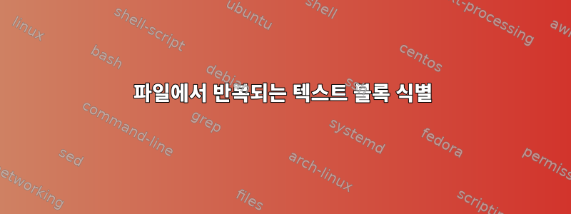 파일에서 반복되는 텍스트 블록 식별