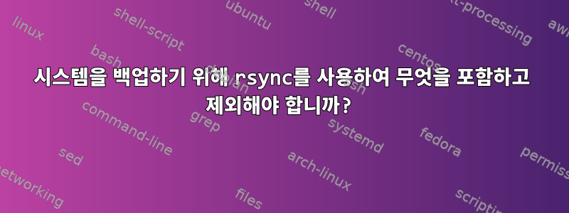 시스템을 백업하기 위해 rsync를 사용하여 무엇을 포함하고 제외해야 합니까?