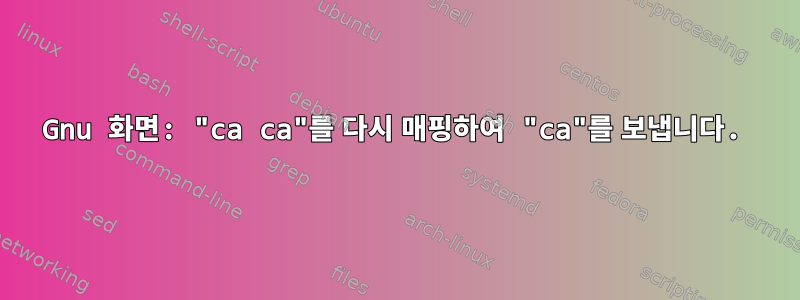 Gnu 화면: "ca ca"를 다시 매핑하여 "ca"를 보냅니다.