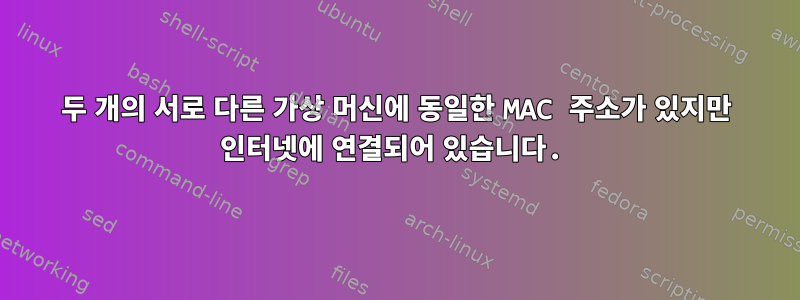 두 개의 서로 다른 가상 머신에 동일한 MAC 주소가 있지만 인터넷에 연결되어 있습니다.