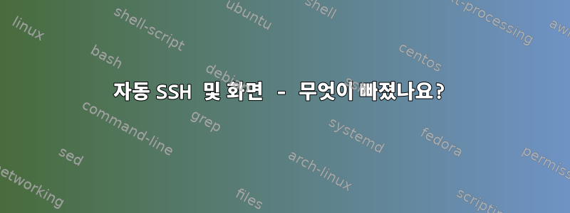 자동 SSH 및 화면 - 무엇이 빠졌나요?