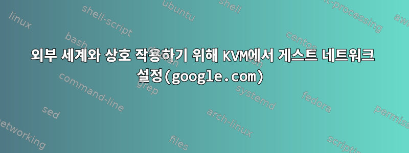 외부 세계와 상호 작용하기 위해 KVM에서 게스트 네트워크 설정(google.com)