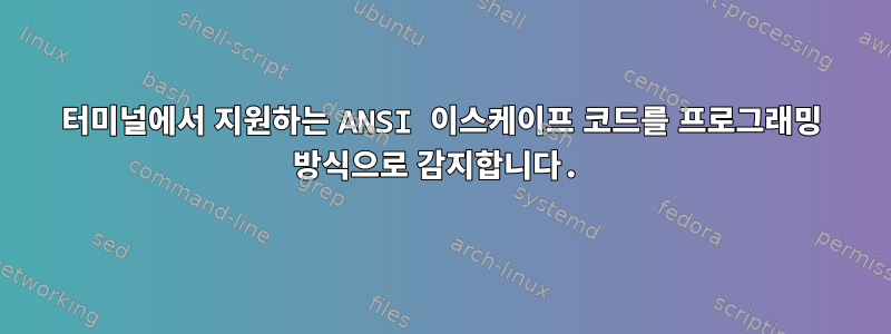 터미널에서 지원하는 ANSI 이스케이프 코드를 프로그래밍 방식으로 감지합니다.