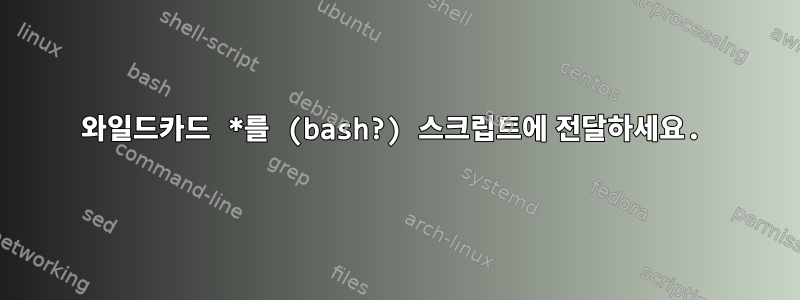 와일드카드 *를 (bash?) 스크립트에 전달하세요.