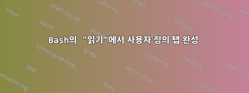 Bash의 "읽기"에서 사용자 정의 탭 완성