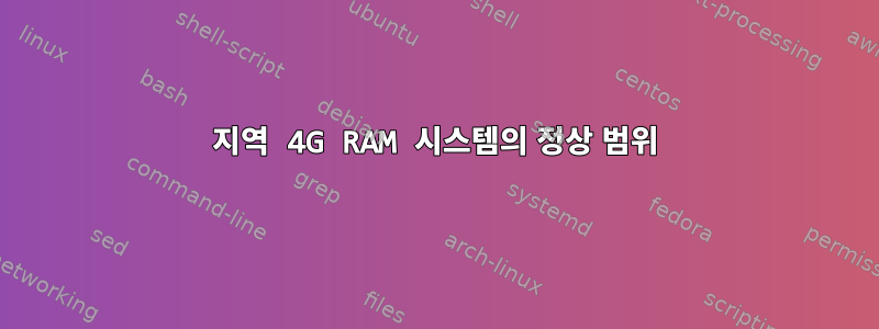 지역 4G RAM 시스템의 정상 범위