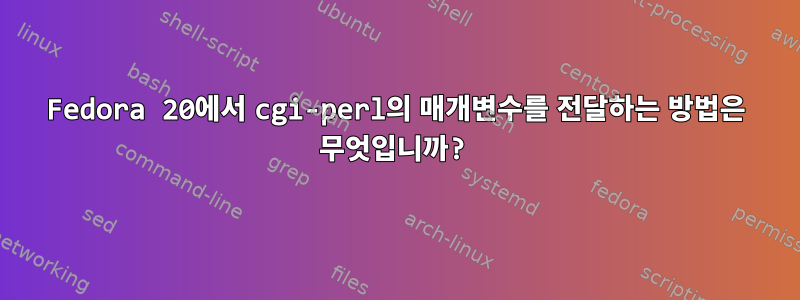 Fedora 20에서 cgi-perl의 매개변수를 전달하는 방법은 무엇입니까?