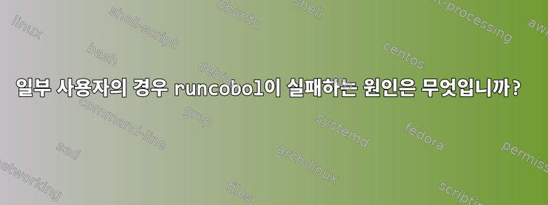 일부 사용자의 경우 runcobol이 실패하는 원인은 무엇입니까?