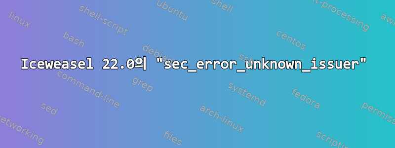 Iceweasel 22.0의 "sec_error_unknown_issuer"