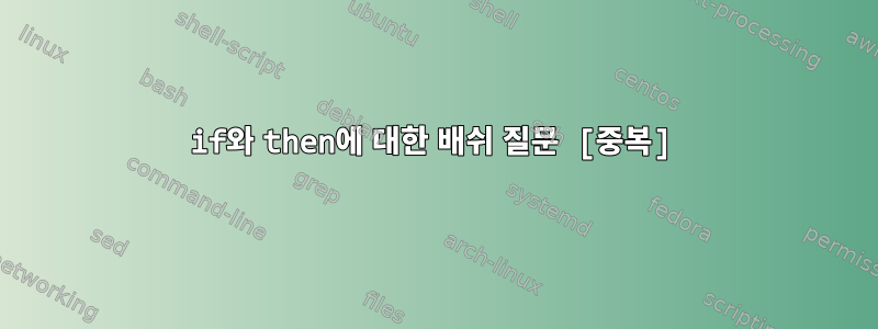 if와 then에 대한 배쉬 질문 [중복]