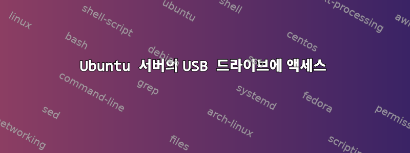 Ubuntu 서버의 USB 드라이브에 액세스