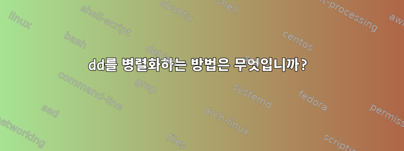 dd를 병렬화하는 방법은 무엇입니까?