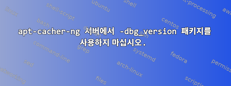 apt-cacher-ng 서버에서 -dbg_version 패키지를 사용하지 마십시오.