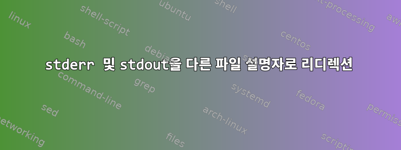 stderr 및 stdout을 다른 파일 설명자로 리디렉션