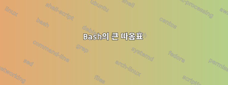 Bash의 큰 따옴표