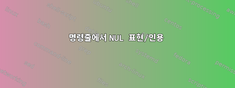 명령줄에서 NUL 표현/인용