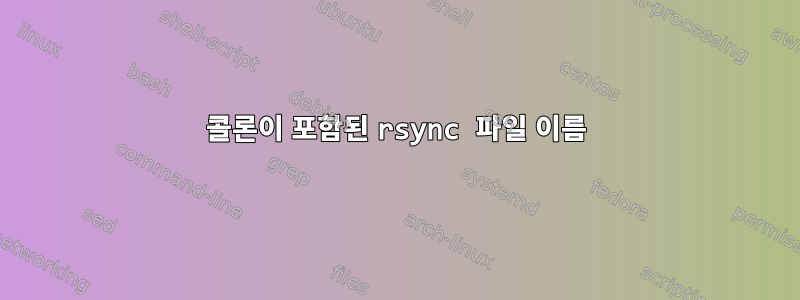 콜론이 포함된 rsync 파일 이름