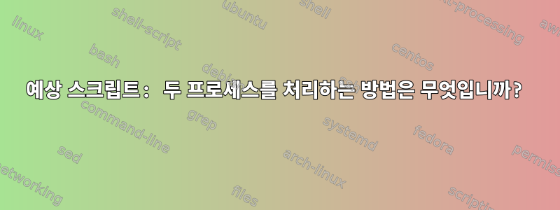 예상 스크립트: 두 프로세스를 처리하는 방법은 무엇입니까?