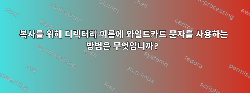 복사를 위해 디렉터리 이름에 와일드카드 문자를 사용하는 방법은 무엇입니까?