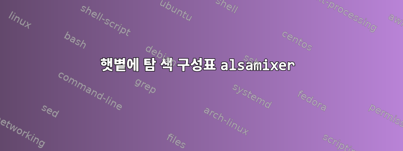 햇볕에 탐 색 구성표 alsamixer