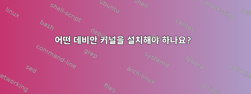 어떤 데비안 커널을 설치해야 하나요?