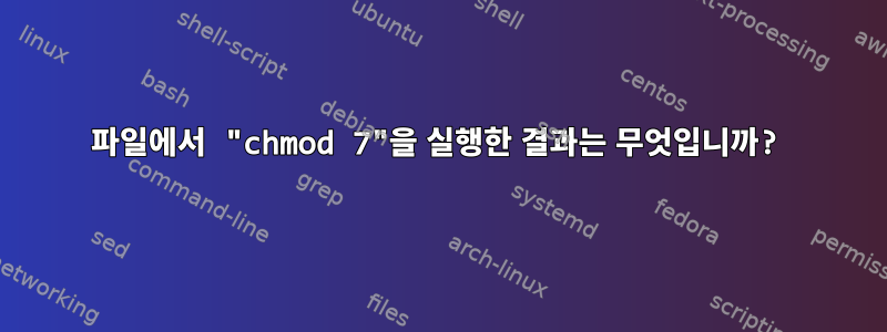 파일에서 "chmod 7"을 실행한 결과는 무엇입니까?