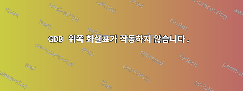 GDB 위쪽 화살표가 작동하지 않습니다.