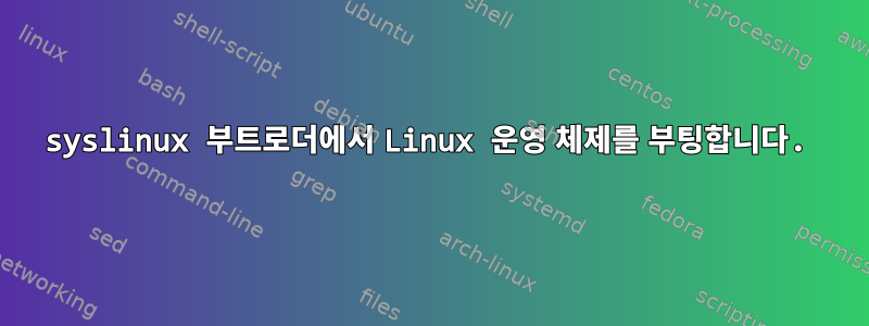 syslinux 부트로더에서 Linux 운영 체제를 부팅합니다.