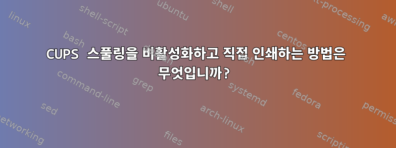 CUPS 스풀링을 비활성화하고 직접 인쇄하는 방법은 무엇입니까?