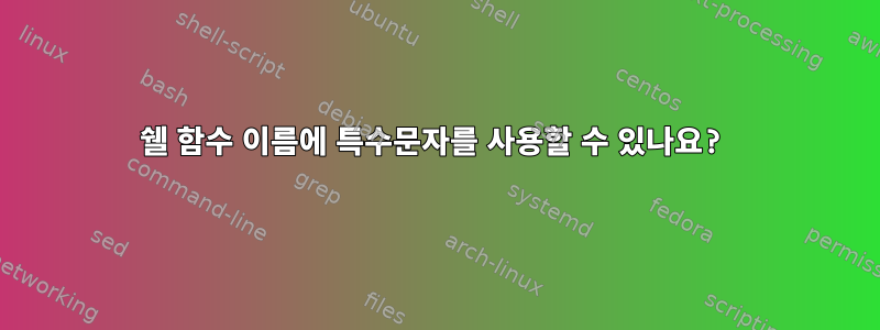 쉘 함수 이름에 특수문자를 사용할 수 있나요?