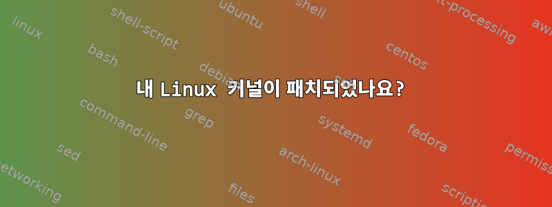 내 Linux 커널이 패치되었나요?