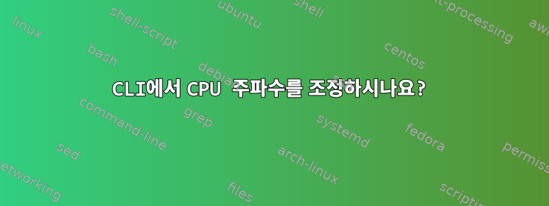 CLI에서 CPU 주파수를 조정하시나요?