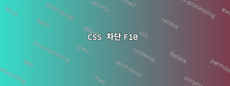 CSS 차단 F10