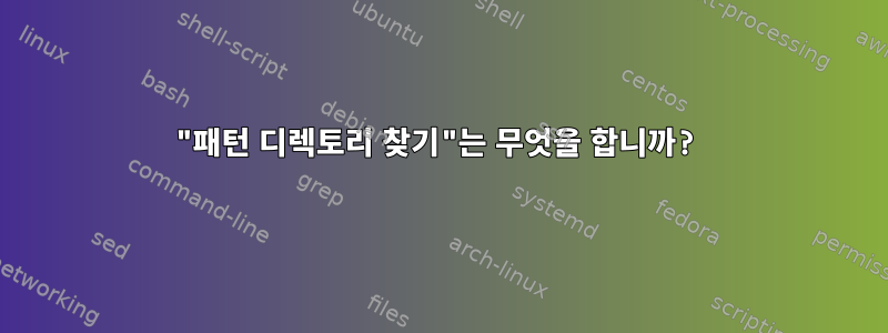 "패턴 디렉토리 찾기"는 무엇을 합니까?