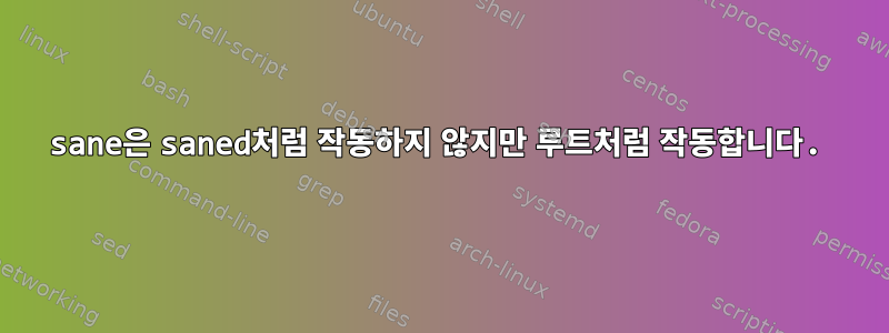 sane은 saned처럼 작동하지 않지만 루트처럼 작동합니다.