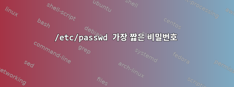 /etc/passwd 가장 짧은 비밀번호