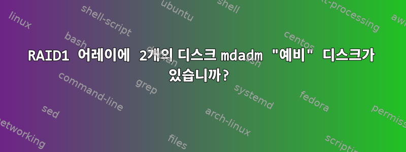 RAID1 어레이에 2개의 디스크 mdadm "예비" 디스크가 있습니까?