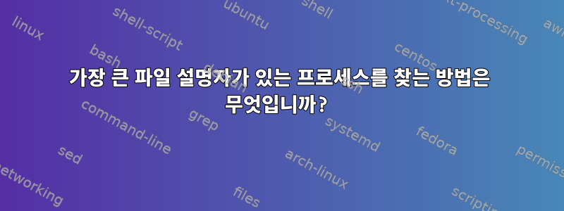 가장 큰 파일 설명자가 있는 프로세스를 찾는 방법은 무엇입니까?