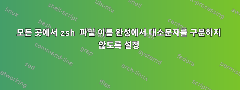 모든 곳에서 zsh 파일 이름 완성에서 대소문자를 구분하지 않도록 설정