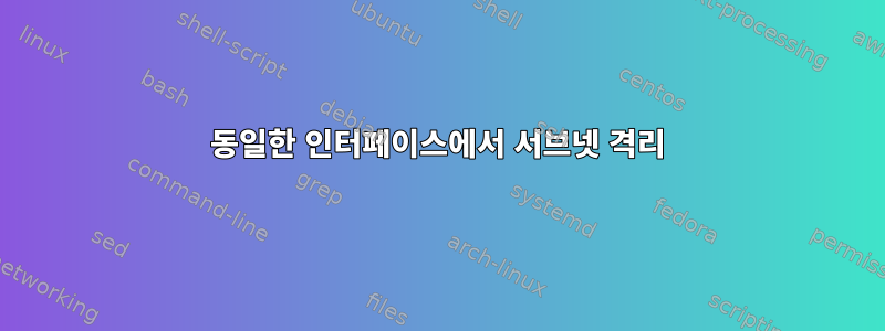 동일한 인터페이스에서 서브넷 격리