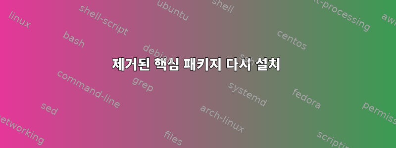 제거된 핵심 패키지 다시 설치