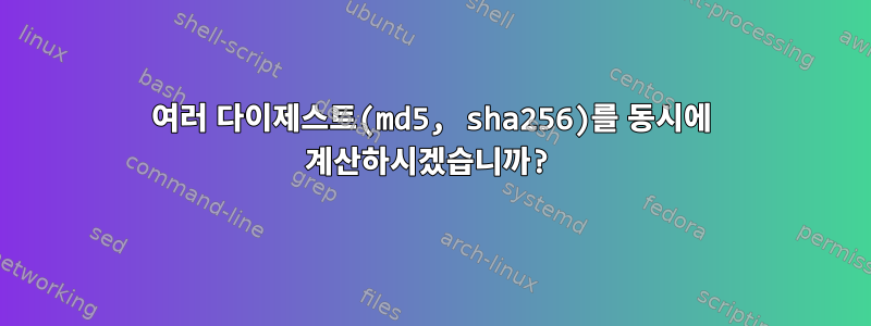 여러 다이제스트(md5, sha256)를 동시에 계산하시겠습니까?