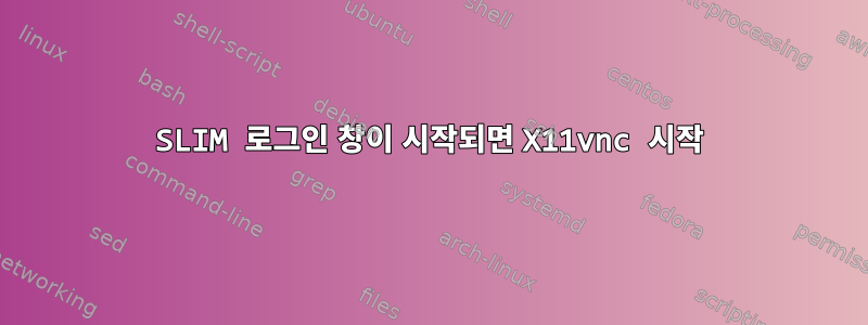 SLIM 로그인 창이 시작되면 X11vnc 시작