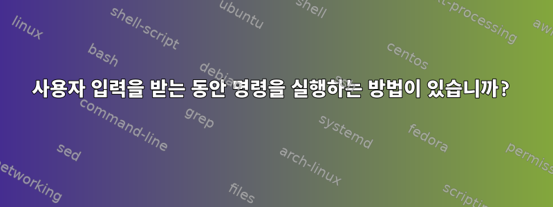 사용자 입력을 받는 동안 명령을 실행하는 방법이 있습니까?